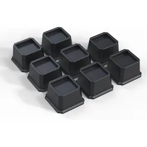 Bed Risers 2 Inch Heavy Duty Furniture Risers for Bed Frame Couch Desk Chair Lifts Up to 1500 lb Set of 8 Black
