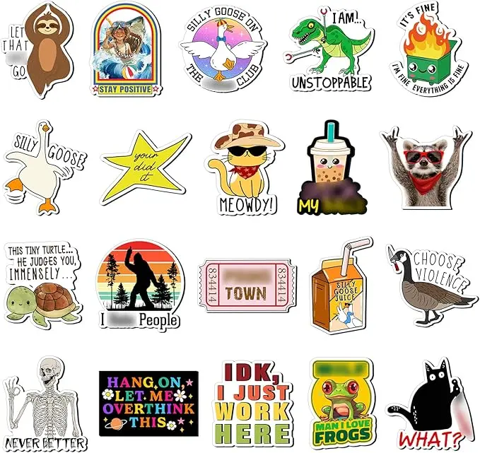 20 Pcs Funny Fridge Magnets Reusable Cute Animals and Words Fun Anime Refrigerator Magnets for Office Work Home Car Locker Cabinet Gifts Decorations(Stylish Style)