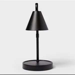 Candle Lamp Warmer Black Metal - Flameless Electric with Halogen Bulb & Twist-Lock Base for Cozy Ambiance