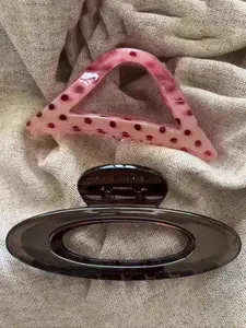 Elegant Oval & Polka-Dot Hair Clips, Simple Shiny Design, Vintage Match, Perfect for Work, Dates