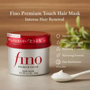 Fino Premium Touch Nourishing Deep Hair Mask, 8.1oz Intensive Repair Haircare Treatment - Hydrating Moisturizer for Smoothing and Restoring Silky Hair