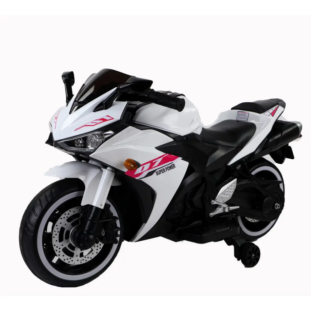 Electric motorcycle/ 12V Kids toys motorcycle/Kids electric car/electric ride on toys  for  3 4 5 6 years Boys Girls with Training  Wheels/manual throttle/ drive by hand/Lighting  wheels