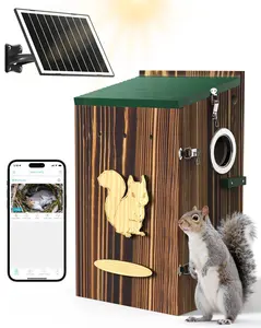Smart Squirrel Box with Camera,Predator-Proof,2K HD Wi-Fi Pet Watching Cam for Squirrel House, Auto Detect & Notify, Night Vision, APP Control, Squirrels Houses for Outside Nesting