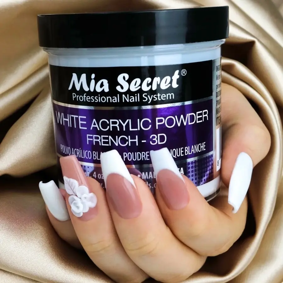 Mia Secret WHITE Acrylic Powder French- 3D nail care nail art blanco