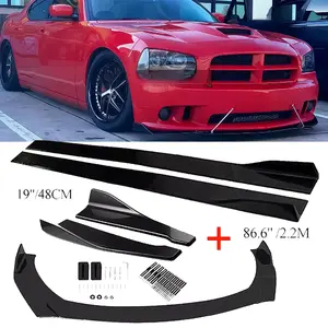 For Dodge Charger 2006-2014 Front Bumper Lip Spoiler Splitter 86.6" /Side /Skirt