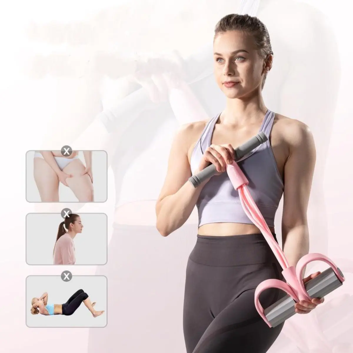 Multifunction Pedal Resistance Band, Elastic Pull Rope Fitness, Full-Body Workout at Home Gym, Exercise Sit-up, Yoga, Abdominal Training 9