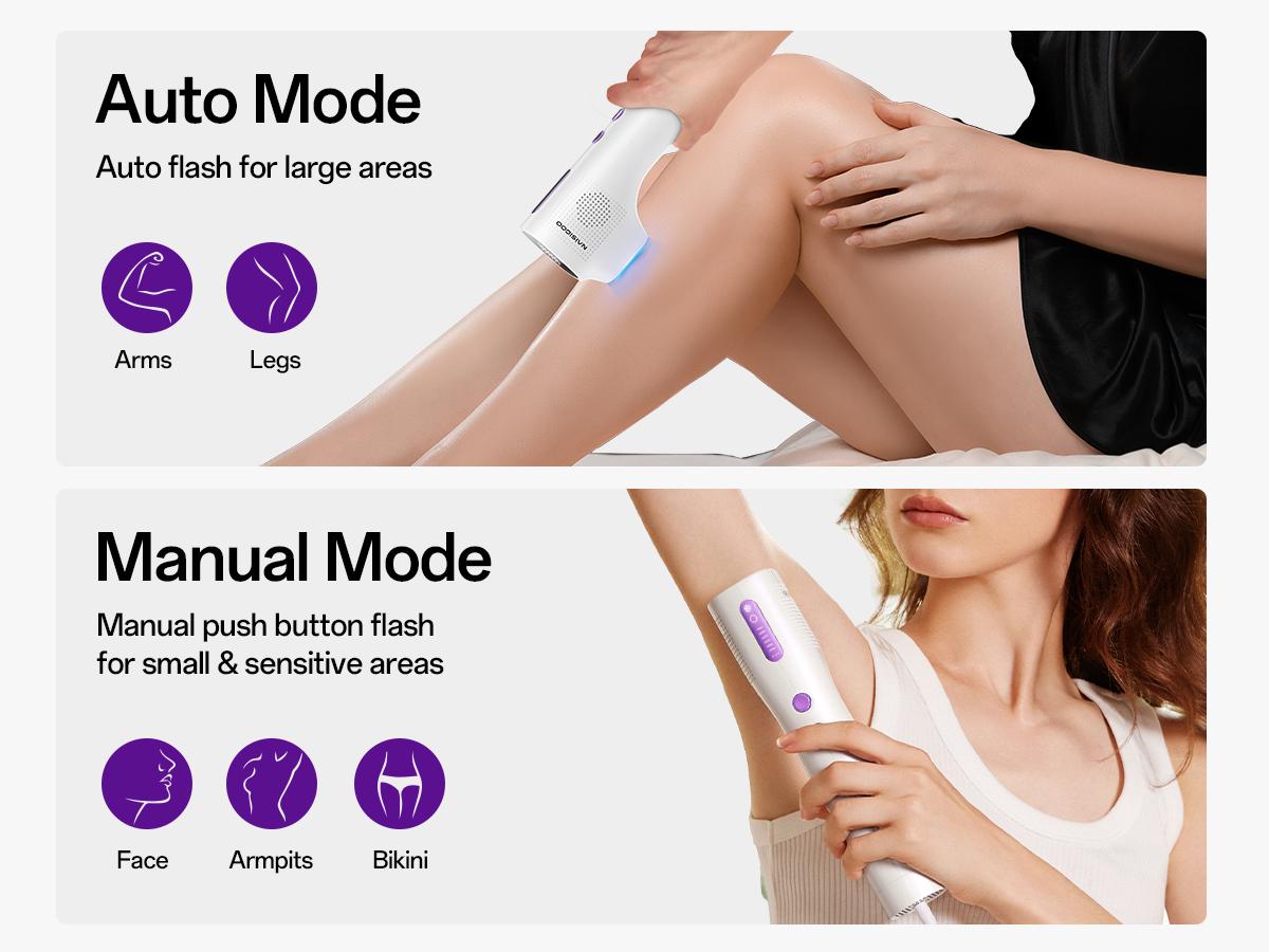 Laser Hair Removal Device for Women & Men, At-Home Painless IPL Laser Hair Remover with 40°F Ice-Cooling Contact, Long-Lasting Lazer Hair Removal for Face, Legs, Armpits, Bikini Line