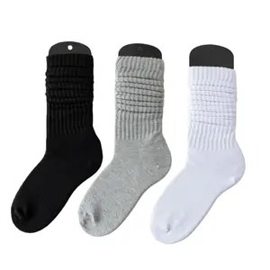 3 Pairs Fashionable Slouch Socks for Women, Soft Chunky  Calf Sock Winter Stacked   warmmers Casual Socks
