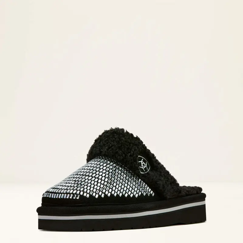 Ariat Women's Jackie Square Toe Slide Slipper - Black Footwear with Superior Foam Cushioning, Indoor/Outdoor EVA Sole, Anti-Slip Traction Women's Fashion Slippers, Decor
