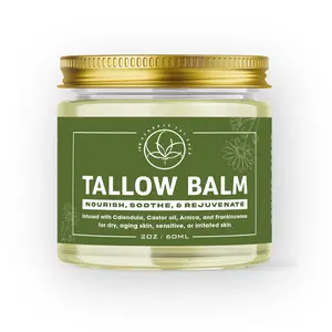 Tallow Balm: Soothes, Heals & Hydrates with Calendula, Arnica, Castor Oil, & Frankincense