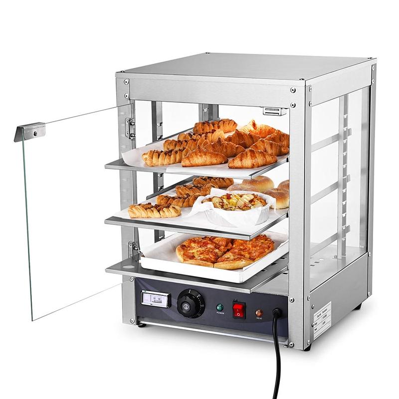 Yescom 15x15x20 3-Tier Commercial Food Warmer for Pretzel, French Fry, Hamburg, Pizza Fried Chicken