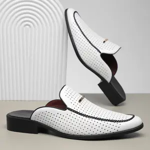 Men's Slip-On Mules men shoes Accent - Lightweight PU Upper & Non-Slip Rubber Sole - Slip Resistance for Everyday & Formal - Easy Slip-On Closure - Available in Extended Sizes - Spring/Fall/Summer Shoes, Seasonal Wear, Modern Footwear men shoes