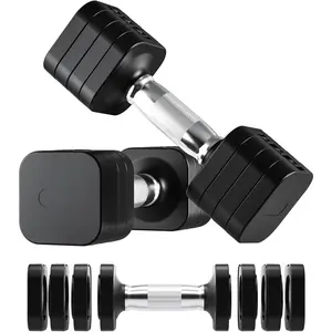 20LB Adjustable Dumbbell Set, 10lb Dumbbells Set of 2, 5 in 1 Free Weights Set, Each 4lb 6lb 8lb 10lb for Women & Men for  Gym Exercise Workout Strength  Equipment