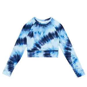 Blue Tye-Dye  LaLa D&C  Recycled long-sleeve crop top