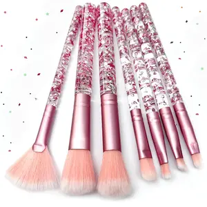 7PCS Pink Unicorn Makeup Brushes Set, Kit for Blush, Lip, Foundation, Eyebrow, Loose Powder, Eye Shadow and Fan Brushes with Glitter, Creative Gift