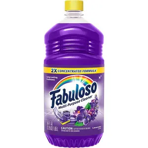 Fabuloso Multi-Purpose Cleaner & Floor Cleaner 2X Concentrated Lavender Scent 56 Fluid Ounces Easy-Pour Bottle with 50% Reduction in Plastic Use
