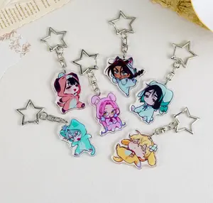 Alien Stage Cute Chibi Acrylic Keychain Set | Kawaii Animal Onesie Character Charm Alien Stage Merch Gift for Fan