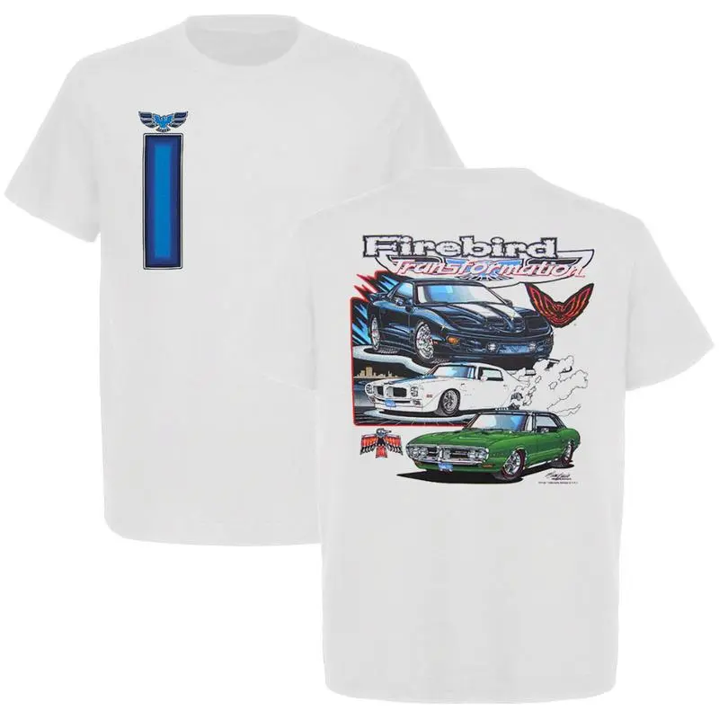 Firebird Transformation T-Shirt – Retro Pontiac Muscle Car Graphic Tee with Classic & Modern Firebird Models, Vintage Auto Shirt, Gift for Car Lovers & Gearheads