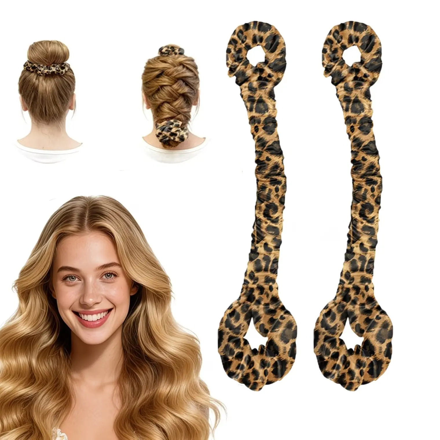 2Pcs Multi-Functional Satin Hair Curler & Hair Tie, No Heat Curling Wand with Hair Tie, Overnight Velvet Curler, Heatless Curler for Long Hair Women(For Big Curls), Hair Curling Rods Heatless Hair Curlers Heatless Styling Tools outdoorfun,summervibes