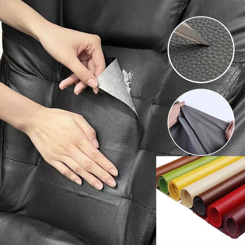 15.7*54 Inch Self Adhesive Leather Repair Patch Tape Sofa Couch Furniture Repair Kit for Car Seats Office Chairs Vinyl Leather Sticker Patch