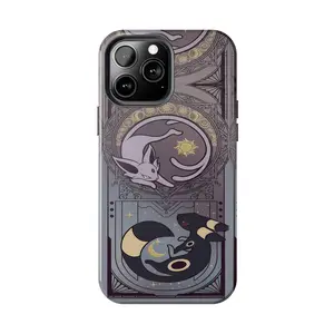 Elegant Espeon & Umbreon iPhone Case Compatible with iPhone 7, 8, X, 11, 12, 13, 14, 15, 16 17 & Samsung Galaxy S21, S22, S23 & S24 S25 series
