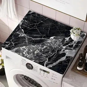 Marble Pattern Washing Machine Top Cover, Absorbent Quick-dry Refrigerator Mat, Household Dustproof Cover for Laundry Room & Kitchen