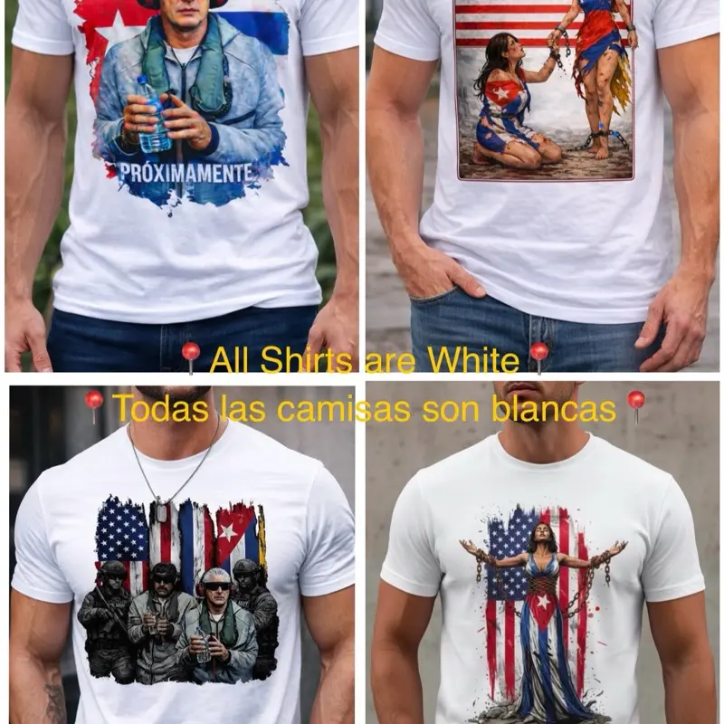 Cuba President Unisex T-Shirt with Patriotic Design and Military Theme 60% Cotton 40% Polyester Comfortable Fit for All