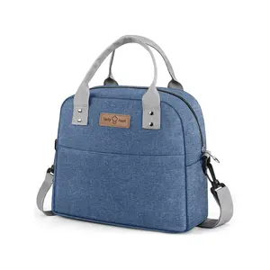 Insulated Lunch Bag, Reusable Lunch Box with Adjustable Strap, Leakproof Lunch Bag, Portable Thermal Cooler Bag for Work School Picnic