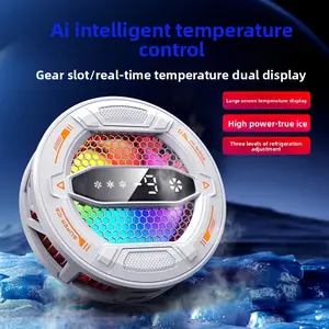[Mobile Phone Cooler] Mobile Phone Cooler with Cool Multicolor Lights, Magnetic Ice-Sealing Cooler for Smartphones And Tablets, Magnetic Semiconductor Cooling And Freezing AI Smart Coolin