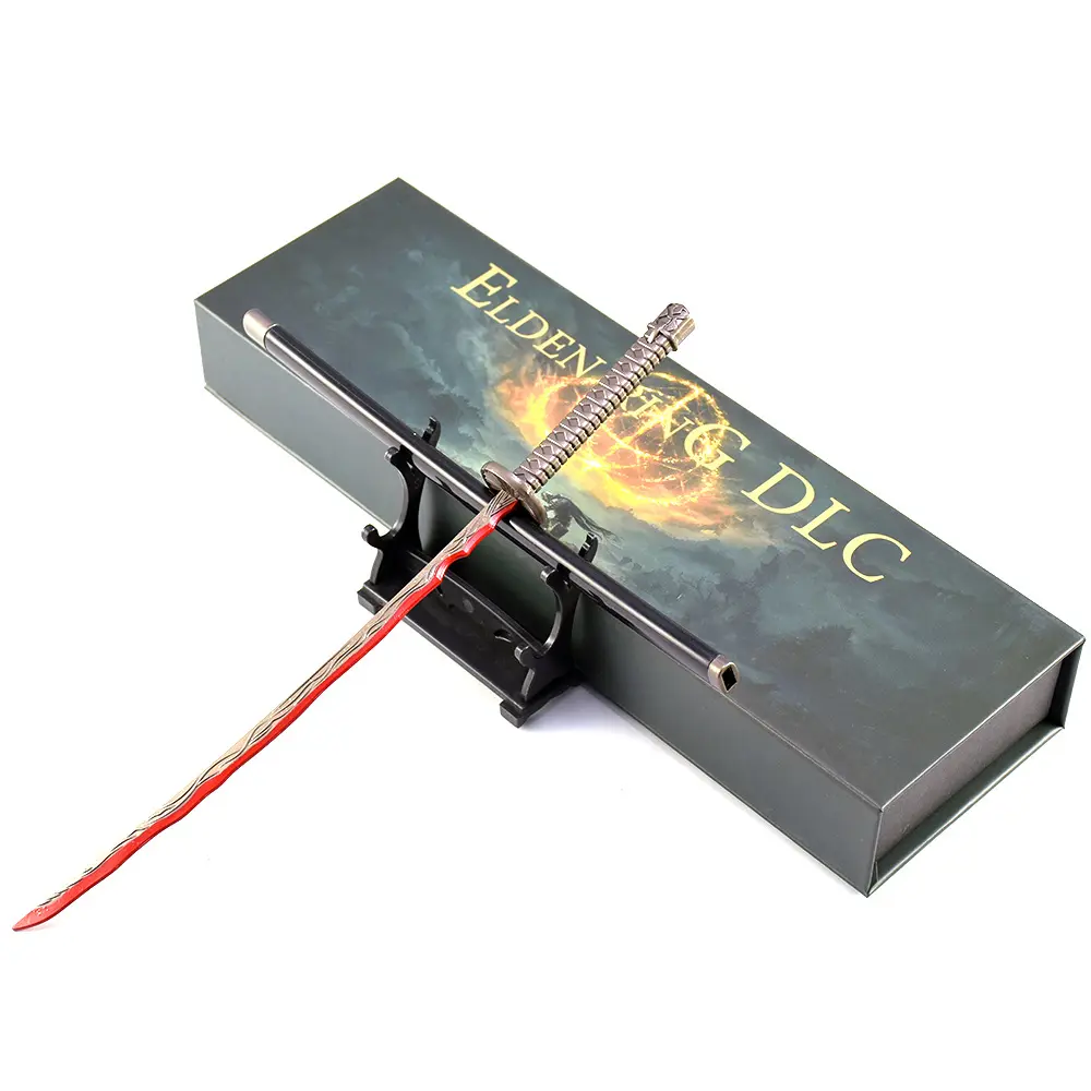 22cm Elden Ring DLC Rivers of Blood Katana Collectible - Collectible for Fans, Decoration Figure, Ultimate Gaming Desk Setup Gift for Boyfriend, Home Decor Desktop Statue (Box Series)