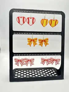 Baseball & Softball Dangle Earrings | Game Day Heart & Bow Designs