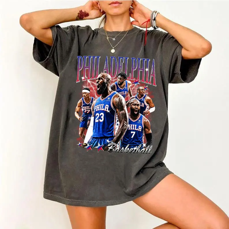 Vintage LeBron James Bootleg Rap Tee, Philadelphia Basketball Sixers Shirt