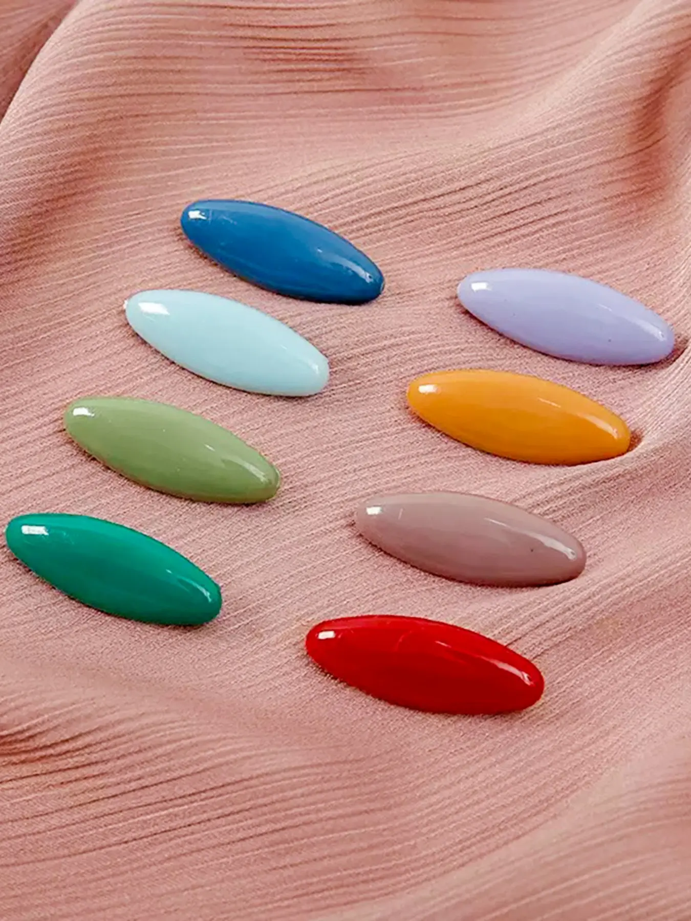 Trendy Mixed Color Safety Pins, Scarf Clips, Headband Pins, Anti-Exposure, Acrylic, 8 Pcs Set, Fashion Accessory Essentials, Clothing Pin Set