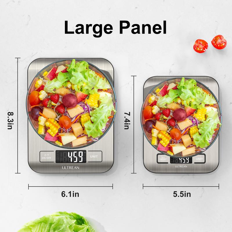 Ultrean Food Scale, Digital Kitchen Scale for Baking Cooking and Meal Prep, 6 Units with Tare Function, 11lb (Batteries Included)