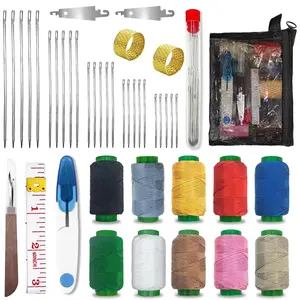 44 count Big Eye Steel Sewing  Kit,Stainless Steel  for Hand Sewing Kit,with Packaging Bag,Thread Ripper,  Threaders, Threads and Thimbles (44Pack)