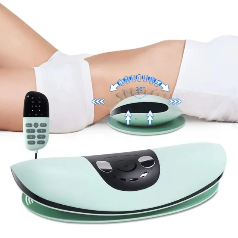 Portable Lumbar Massager, Spinal Traction Device, Multi-Functional Back Massage Roller, 3-Level Vibration, Adjustable Heating, 26° Dynamic Air Bag, Portable Pain Relief, Back Massagers