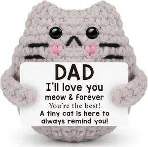 Father's Day Gift Cute Fathers Day Dad Gifts for Dads from Son Daught Small Birthday Gifts for Father Dad Daddy,I Love You Dads Gift Idea,Handmade Crochet Cat Decor