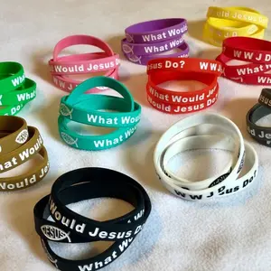 WWJD Jesus Silicone Bracelets Wristbands - What Would Jesus Do? High Quality Engraved , 100% Genuine