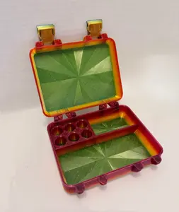 Ultimate Holographic Rainbow Vial Case for Peptides, GLP, HRT/TRT — Travel + Fridge Ready - Vial Caps Included! Medication Storage Box