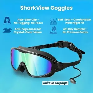 Swim Goggles, 2-Pack Water Sports Eyewear for Adults and Kids