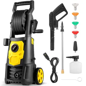 VEVOR Electric Pressure Washer 2000 PSI Max 1.65 GPM Power Washer with 30 ft Hose and Reel 5 Quick Connect Nozzles Foam Cannon Portable to Clean Patios Cars Fences Driveways ETL Listed