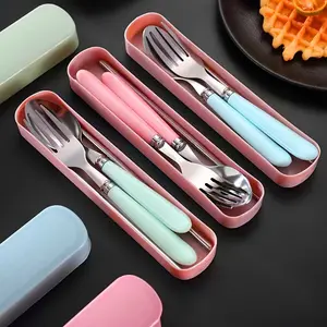 Durable, Stainless Steel Travel Cutlery Set with Case - Portable Fork, Spoon & Chopsticks for Picnic, Camping & On-the-Go Dining Utensils Box