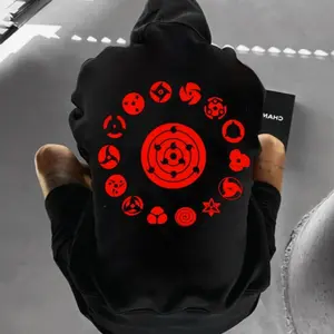 Naruto Sharingan Eyes Hoodie, Unisex Anime Graphic Hoodie, Japanese Manga Pullover, Ninja Streetwear, Trendy Best Gift For Fans