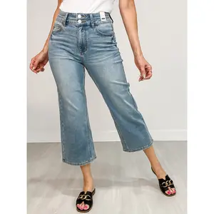 Judy Blue EDEN Hi-Rise Double Waistband Crop Wide Leg Denim Jeans