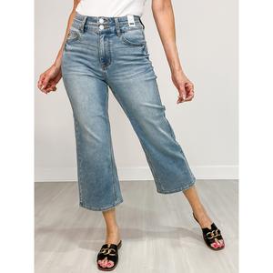 Judy Blue EDEN Hi-Rise Double Waistband Crop Wide Leg Denim Jeans