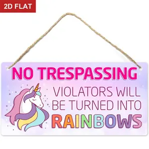 Unicorn Decor for Girls Room, Decorations For Bedroom, Decoration Hanging Sign, High Precision Printing 11.8x5.9 In, Wall Hanging Ornament, Wall Art Hanging