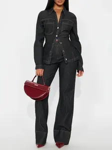 Kylie Denim Pant Set - Dark Wash