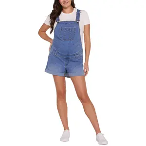 Stretch Waist Short Maternity Overalls