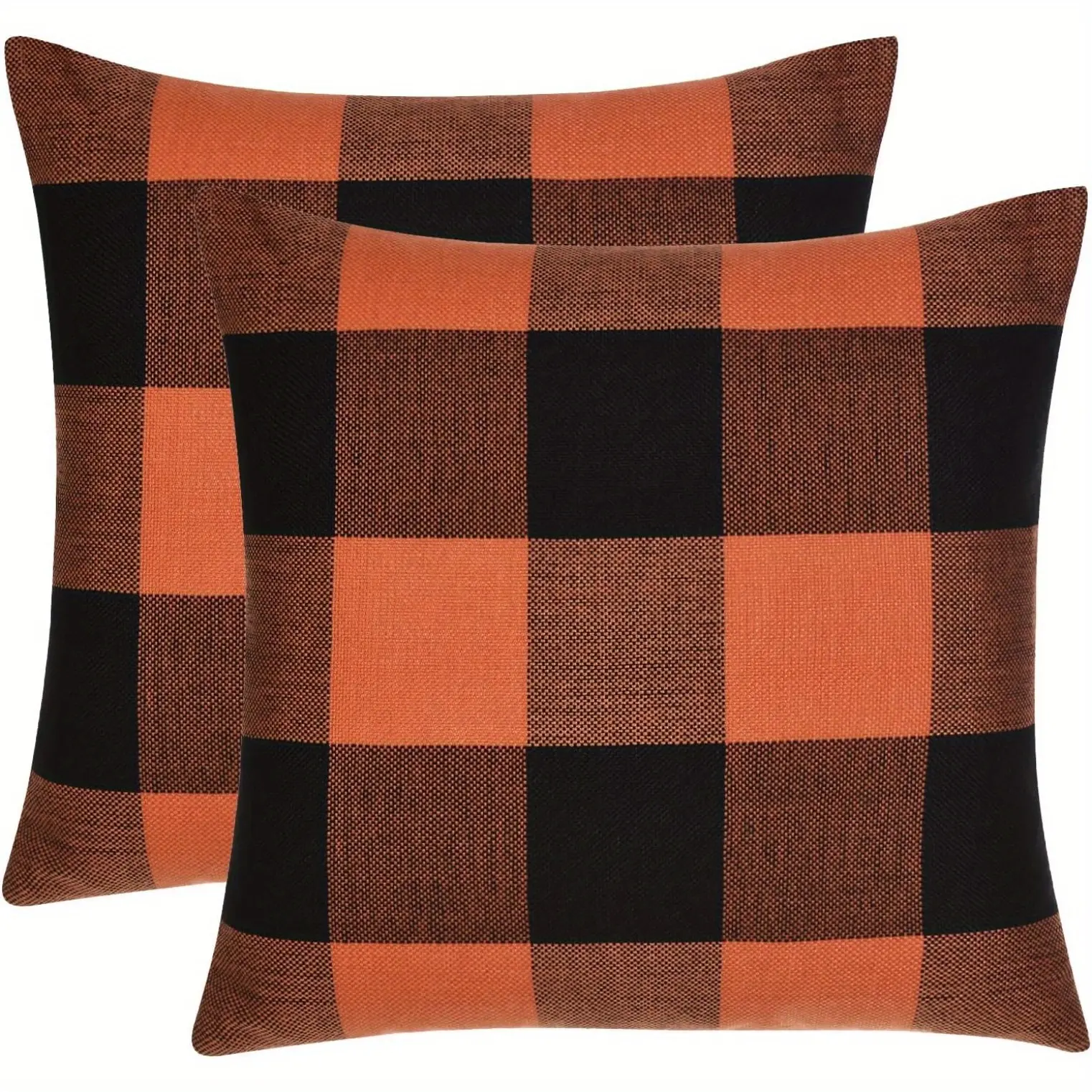 Set of 2 Buffalo Check Plaid Pillow Covers Farmhouse Rustic Pillow Cases Throw Pillow Covers Cushion Case for Home Decor Car Bed Sofa Couch (18" x 18" 2 Pack )