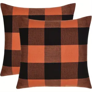 Set of 2 Buffalo Check Plaid Pillow Covers Farmhouse Rustic Pillow Cases Throw Pillow Covers Cushion Case for Home Decor Car Bed Sofa Couch (18" x 18" 2 Pack )